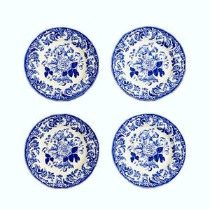Four Contemporary Spode Blue Room Collection, British Flowers Rosa Side Plate